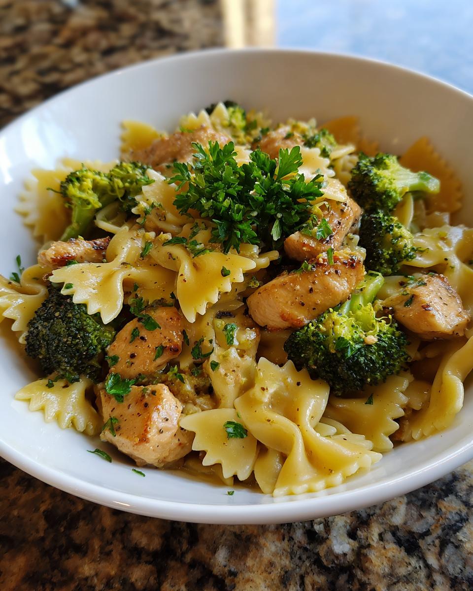 Cowboy Butter Lemon Bowtie Chicken with Broccoli Recipe - detail 2