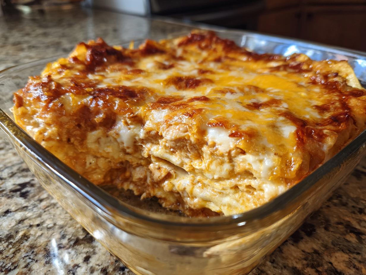 Easy Creamy Chicken Enchilada Casserole You’ll Love! 4 Creamy Chicken Enchilada Casserole (No Rolling Needed) - detail 1