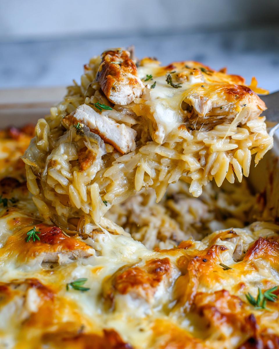 French Onion Chicken Orzo Casserole, One-Dish Delight! 5 French Onion Chicken Orzo Casserole - detail 2