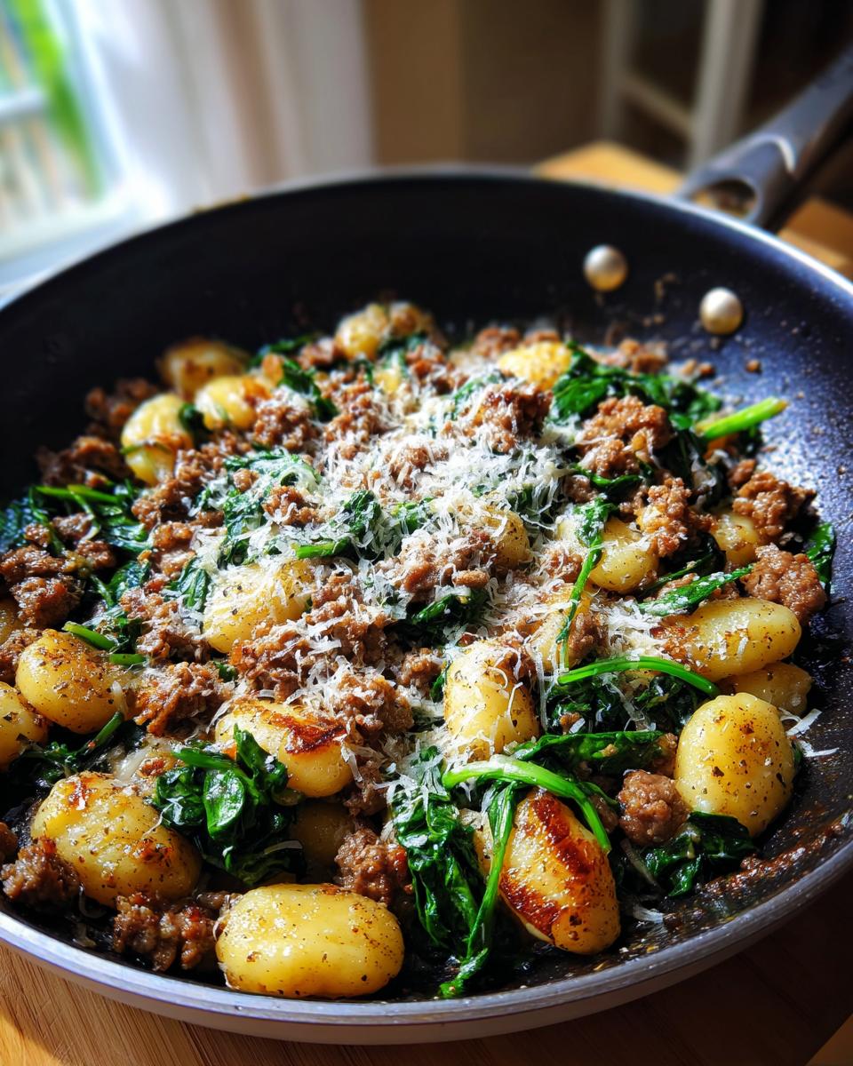Garlic Sausage & Spinach Gnocchi Ready in 15 Minutes! 5 Garlic Sausage & Spinach Gnocchi Skillet (15 Minutes) - detail 2