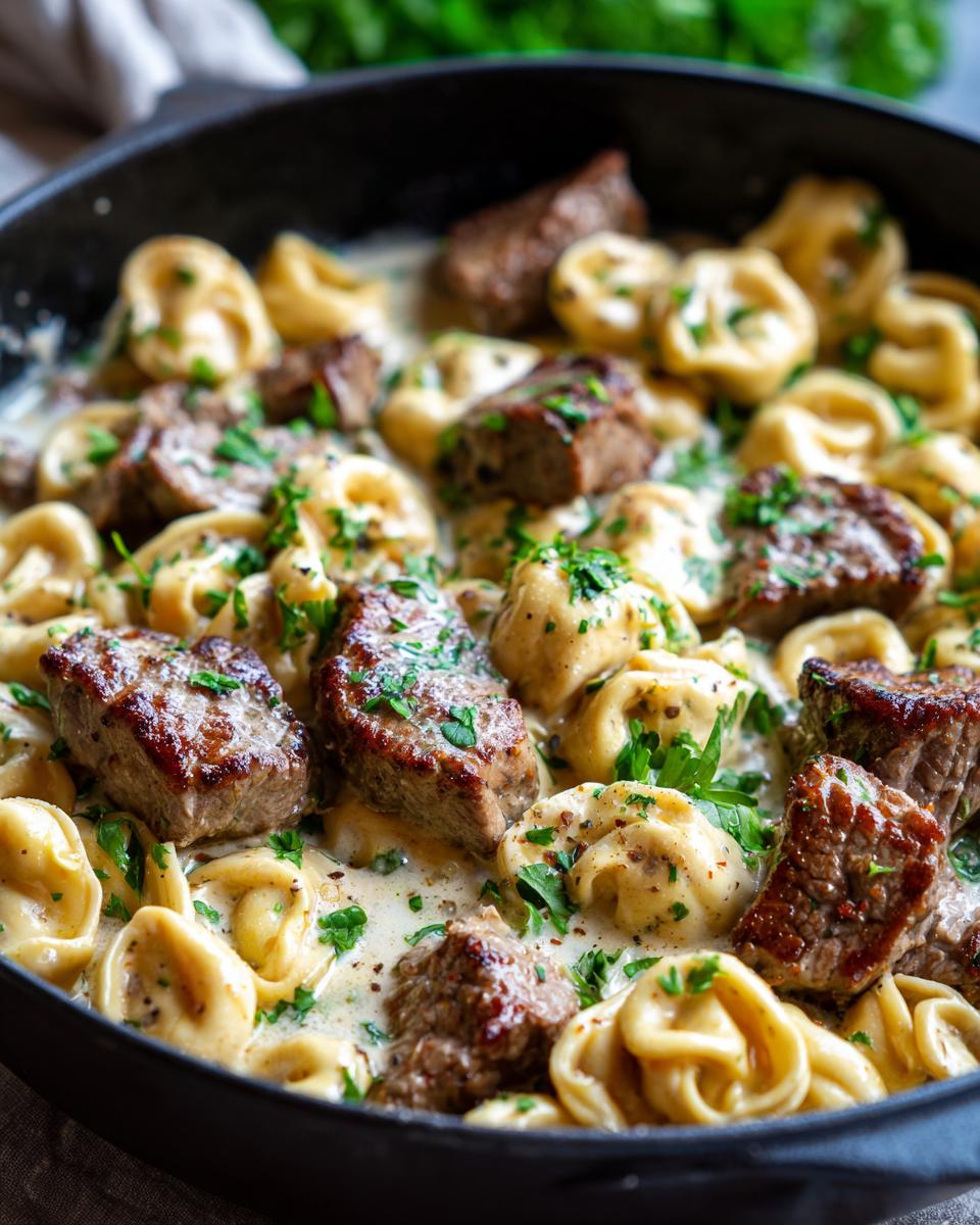 Garlic Steak Tortellini: 1 Recipe to LOVE! 5 Garlic Steak Tortellini - detail 2