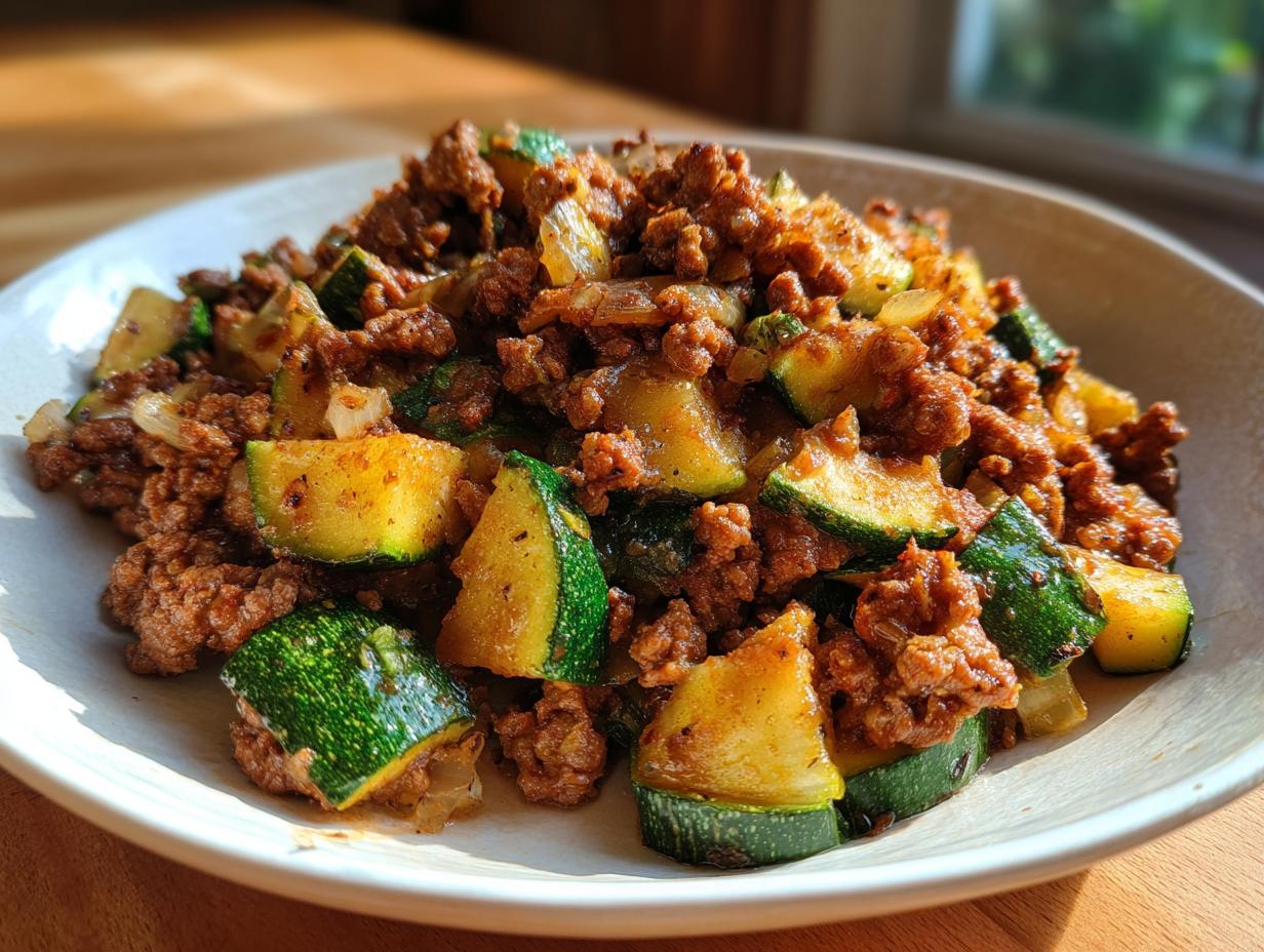 Keto Ground Beef & Zucchini Skillet (No Cheese) - detail 1