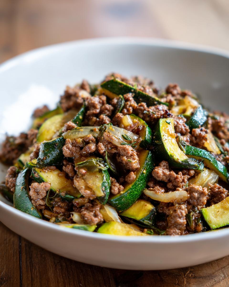 Keto Ground Beef & Zucchini Skillet (No Cheese) - detail 2