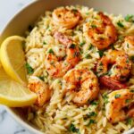 Lemon Garlic Shrimp Orzo (Light One-Pot Dinner)