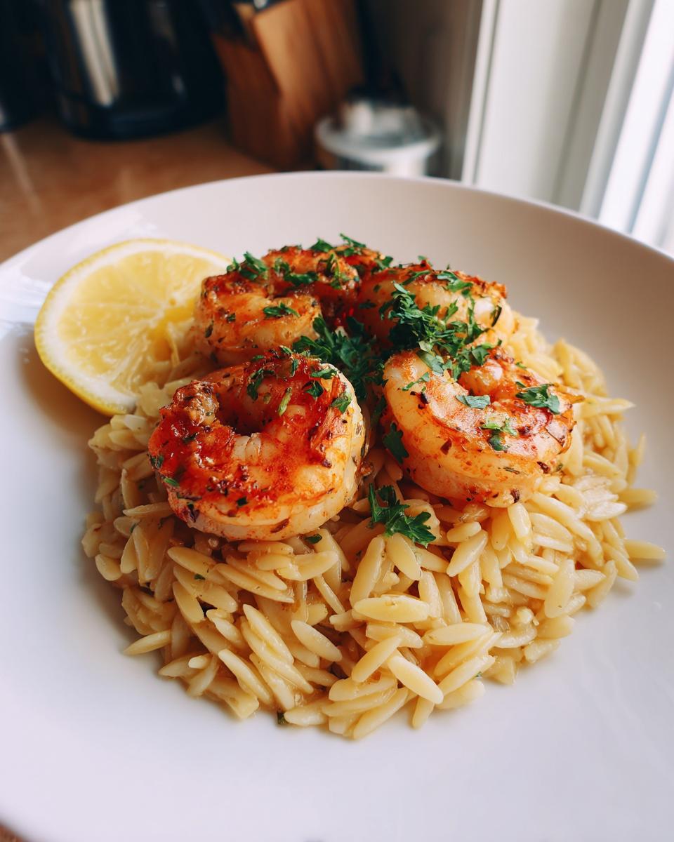 5-Ingredient Lemon Garlic Shrimp Orzo: Easy! 5 Lemon Garlic Shrimp Orzo (Light One-Pot Dinner) - detail 2