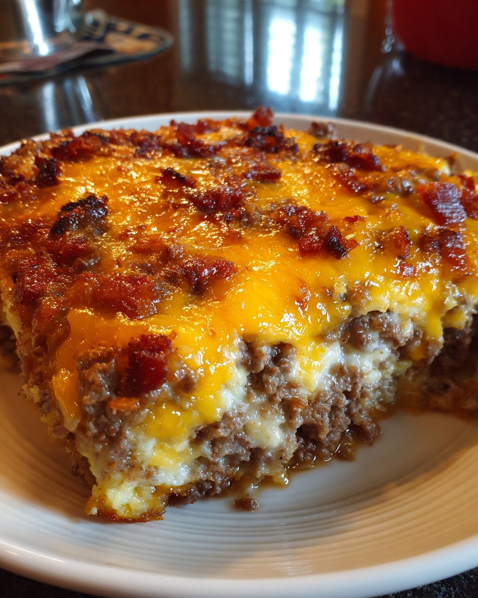 Low-Carb Bacon Cheeseburger Casserole - detail 1