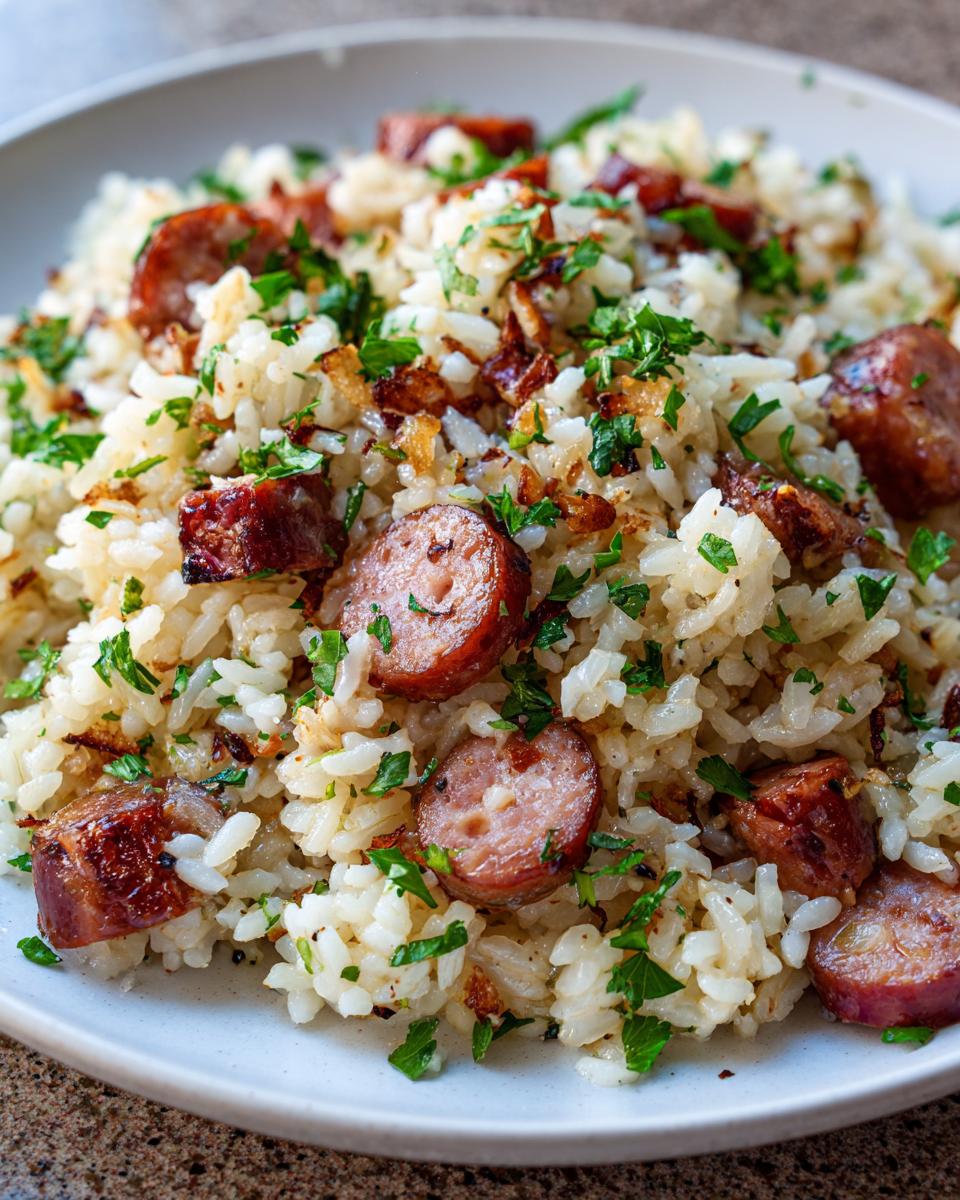 Sausage Rice: 1 Pot, 15 Mins, 1 Delicious Meal! 4 One-Pot Garlic Butter Rice with Sausage (Stovetop) - detail 1