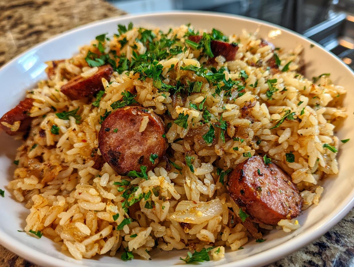 Sausage Rice: 1 Pot, 15 Mins, 1 Delicious Meal! 5 One-Pot Garlic Butter Rice with Sausage (Stovetop) - detail 2