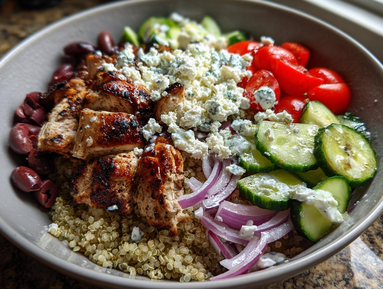 The BEST Healthy Greek Chicken Bowl, One Powerful Bowl! 5 The BEST Healthy Greek Chicken Bowl - detail 2