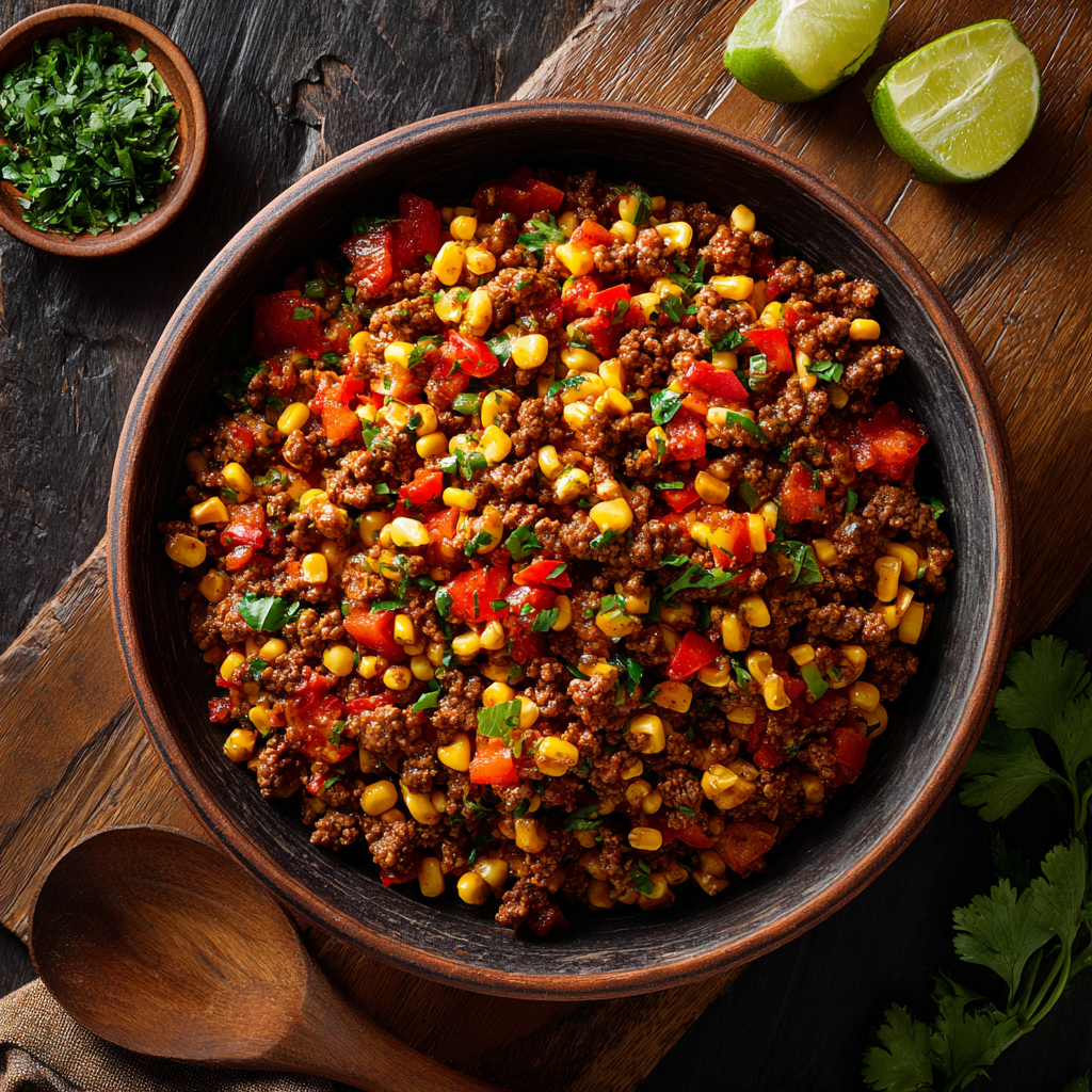 Easy One-Pan & Skillet Dinners: 21 Skillet Chicken, Beef & Keto Recipes 21 Ground beef corn skillet