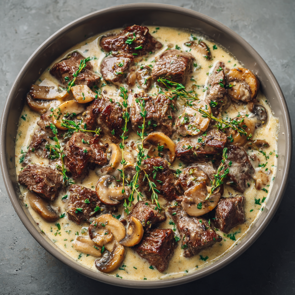 Easy One-Pan & Skillet Dinners: 21 Skillet Chicken, Beef & Keto Recipes 15 Creamy keto beef mushroom skillet