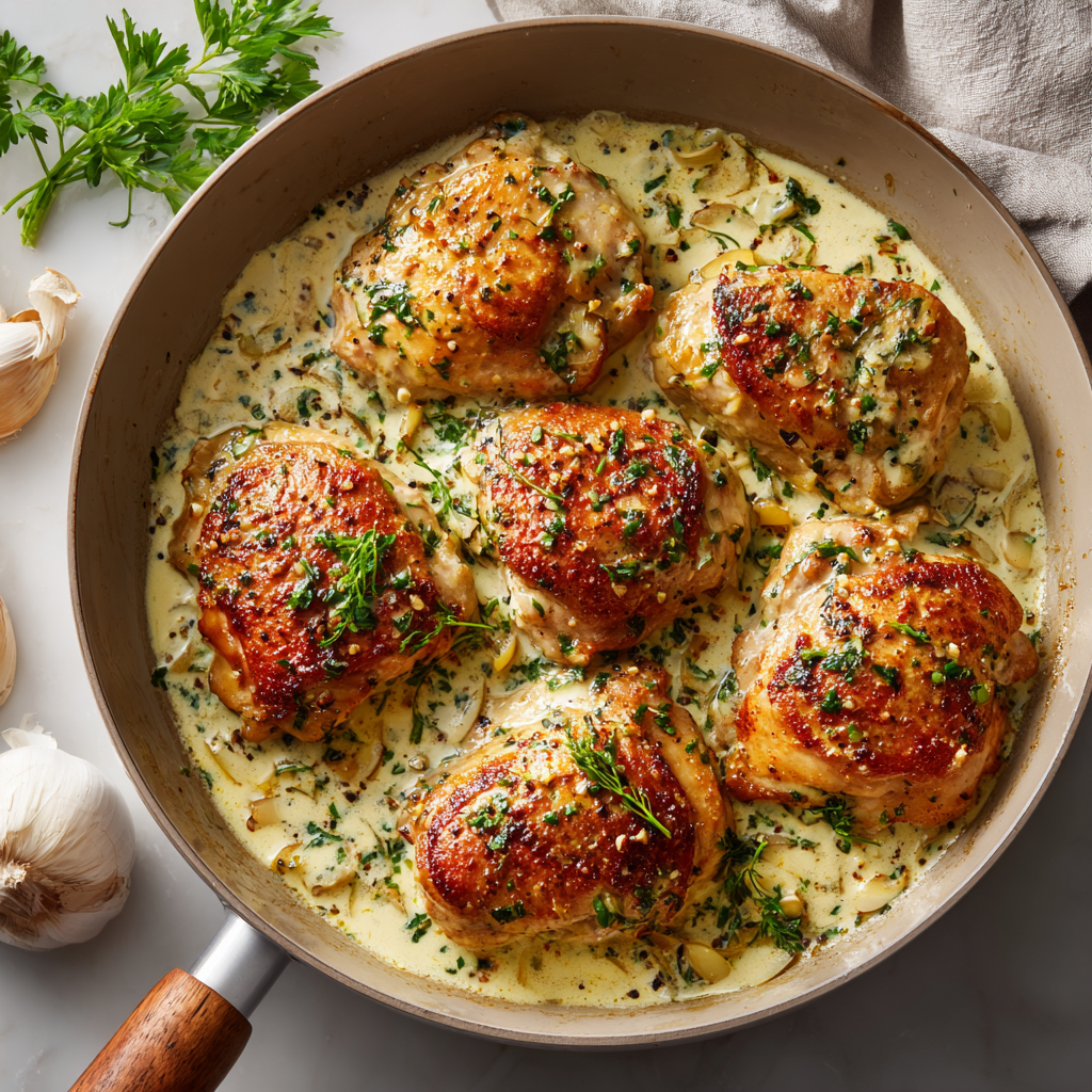 Easy One-Pan & Skillet Dinners: 21 Skillet Chicken, Beef & Keto Recipes 13 Creamy garlic chicken skillet