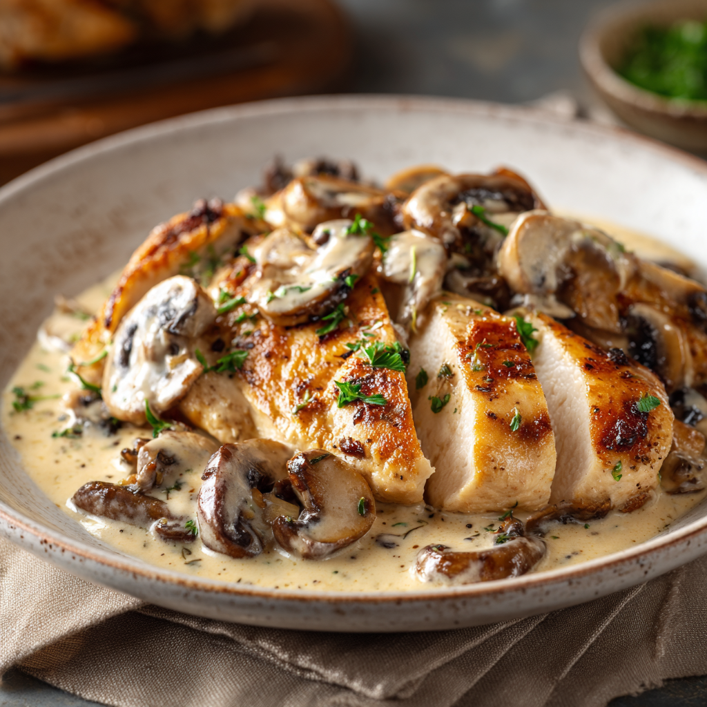 Easy One-Pan & Skillet Dinners: 21 Skillet Chicken, Beef & Keto Recipes 9 Creamy mushroom chicken skillet