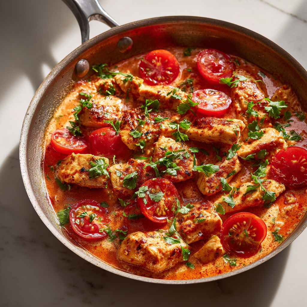 Easy One-Pan & Skillet Dinners: 21 Skillet Chicken, Beef & Keto Recipes 5 Creamy tomato chicken skillet