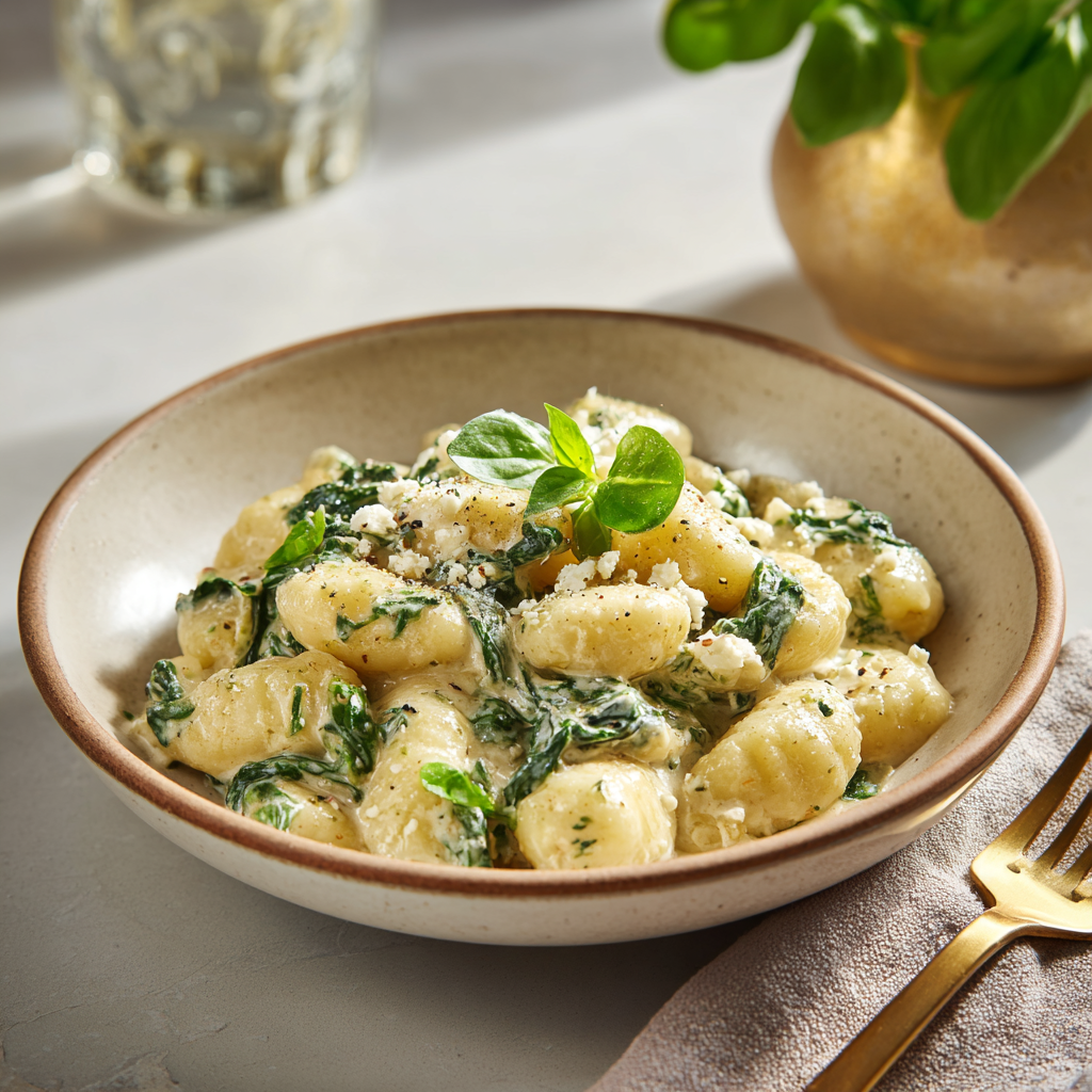 Easy Chicken and Comfort Dinner Recipes: A Complete Guide to One-Pan, One-Pot Family Favorites 18 Creamy gnocchi spinach feta