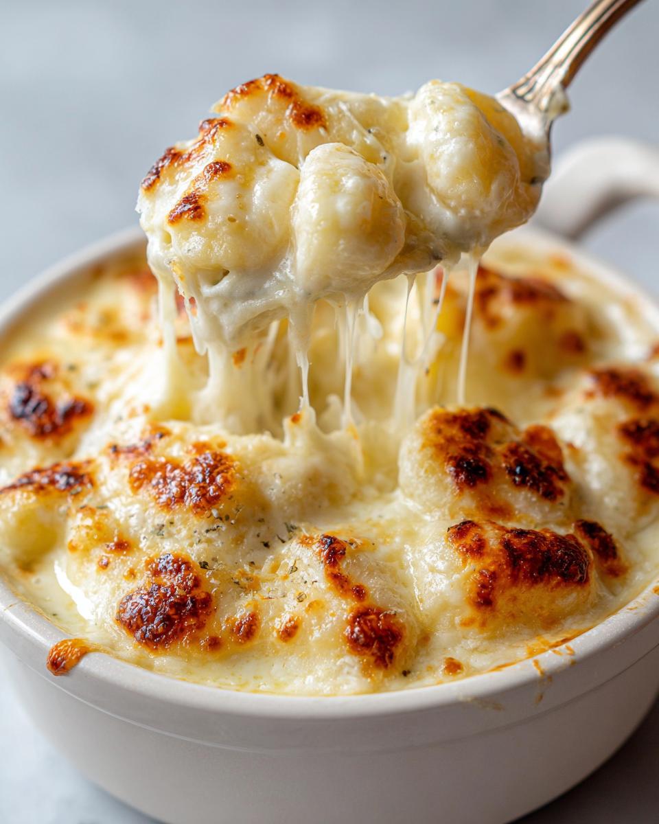 Unbelievable! 4 Steps to Perfect Baked Creamy Gnocchi! 4 Baked Creamy Gnocchi with Mozzarella (No Chicken) - detail 1