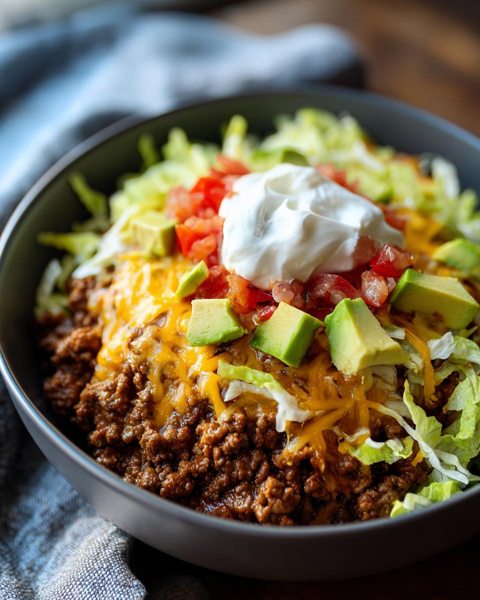 Unbelievable! 30-Min Cheesy Keto Taco Beef Bowl 5 Cheesy Keto Taco Beef Bowl (No Casserole) - detail 2