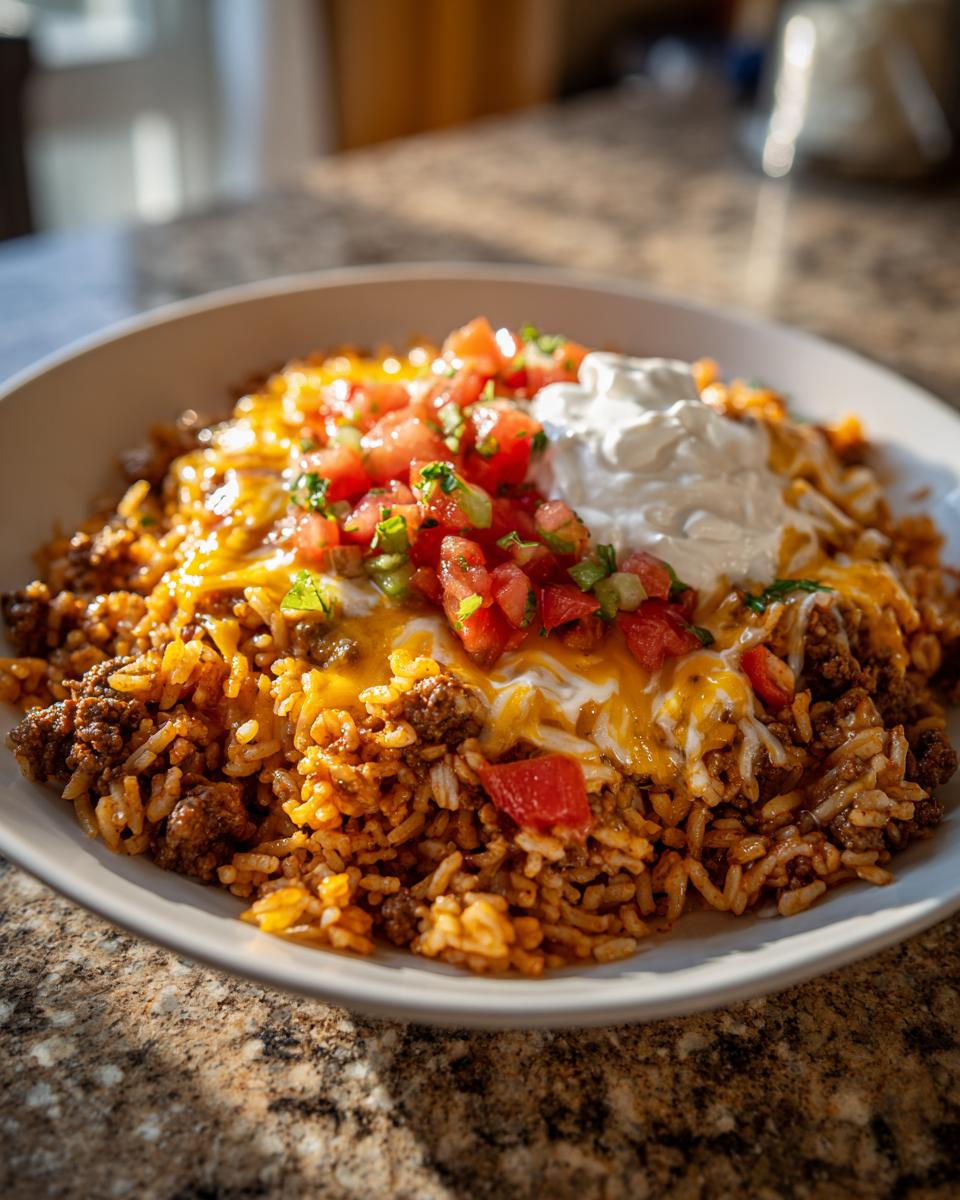 Craving? Cook 1-Pan Cheesy Taco Rice Skillet! 3 Cheesy Taco Rice Skillet - detail 1