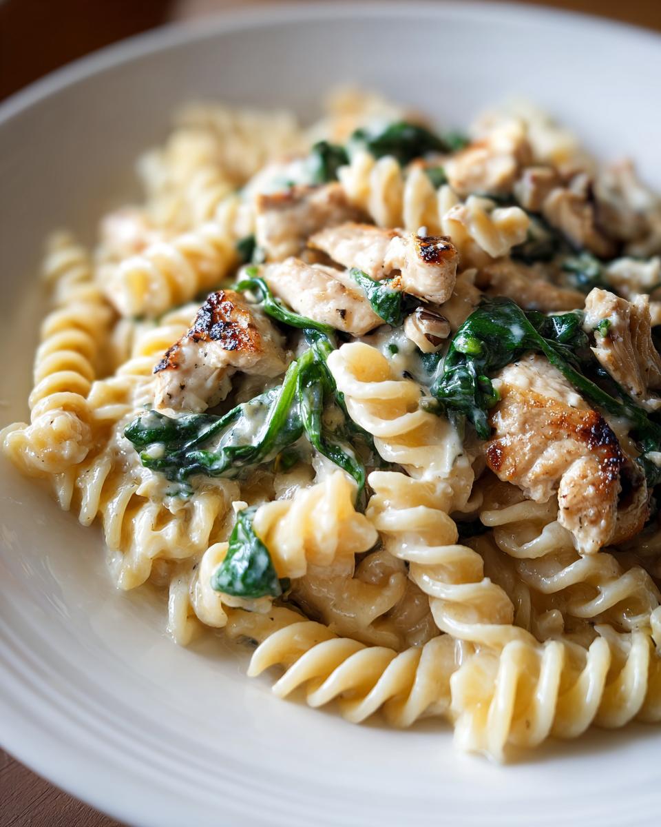 Chicken Spinach Pasta Skillet (Light Cream Sauce) - detail 2