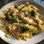 Cowboy Butter Lemon Bowtie Chicken Pasta with Broccoli for Dinner