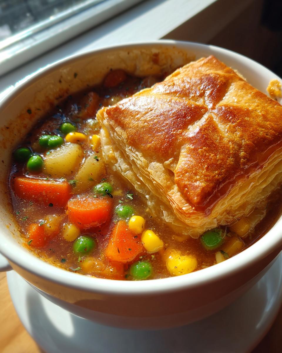 Cozy Veggie Pot Pie Soup: 1 Hour of Bliss! 4 Cozy Veggie Pot Pie Soup Dinner - detail 1