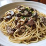 Creamy Beef & Mushroom Pasta (No Spices)