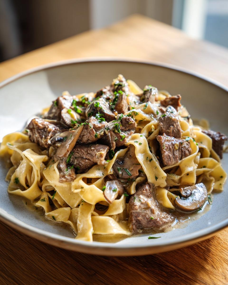 Melt Your Heart: Creamy Beef & Mushroom Pasta (No Spices) 5 Creamy Beef & Mushroom Pasta (No Spices) - detail 2