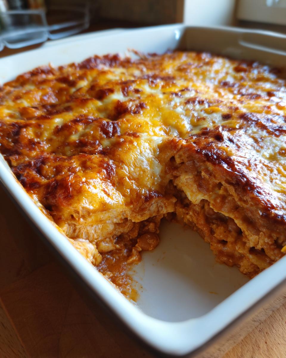 4-Step Creamy Chicken Enchilada, SO Easy & Delicious! 4 Creamy Chicken Enchilada Casserole (No Rolling) - detail 1