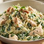 Creamy Chicken & Spinach Orzo (No Sausage)