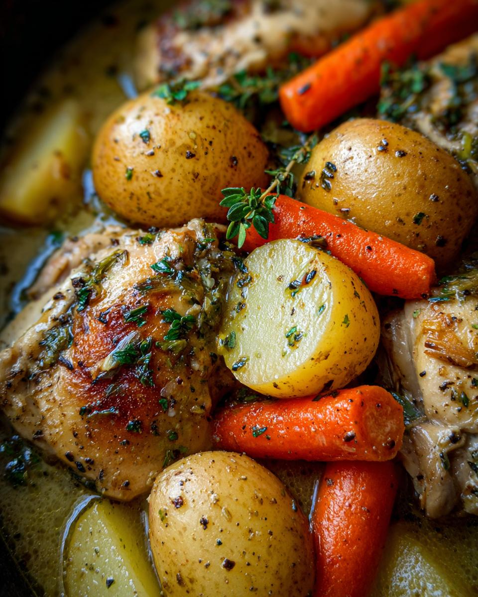 Crock Pot Garlic Butter Chicken with Potatoes and Carrots - detail 1