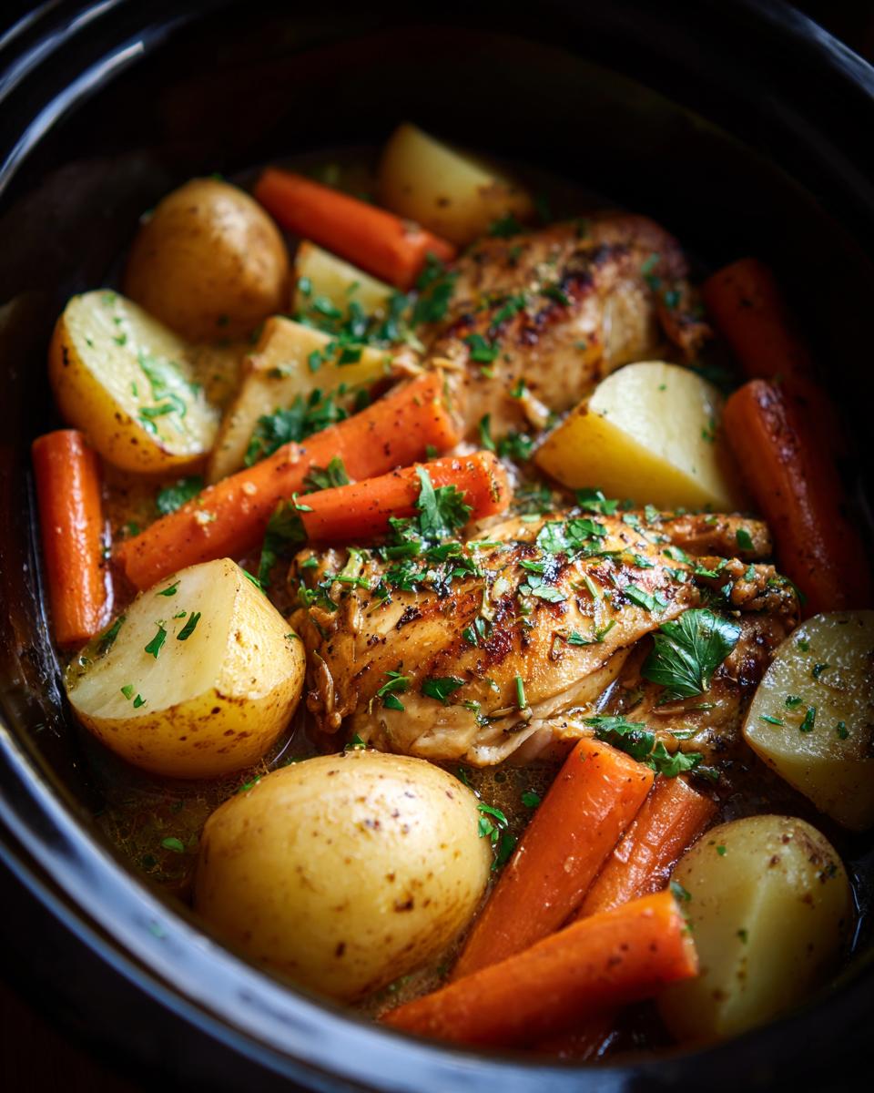 Crock Pot Garlic Butter Chicken with Potatoes and Carrots - detail 2