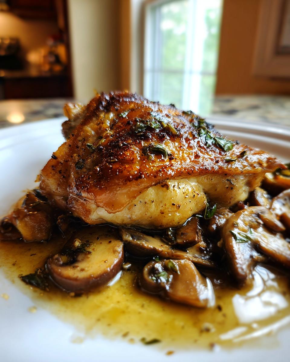 Golden Seared Garlic Mushroom Chicken Thighs: 1 Dish, Under 1 Hour 4 Golden Seared Garlic Mushroom Chicken Thighs - detail 1