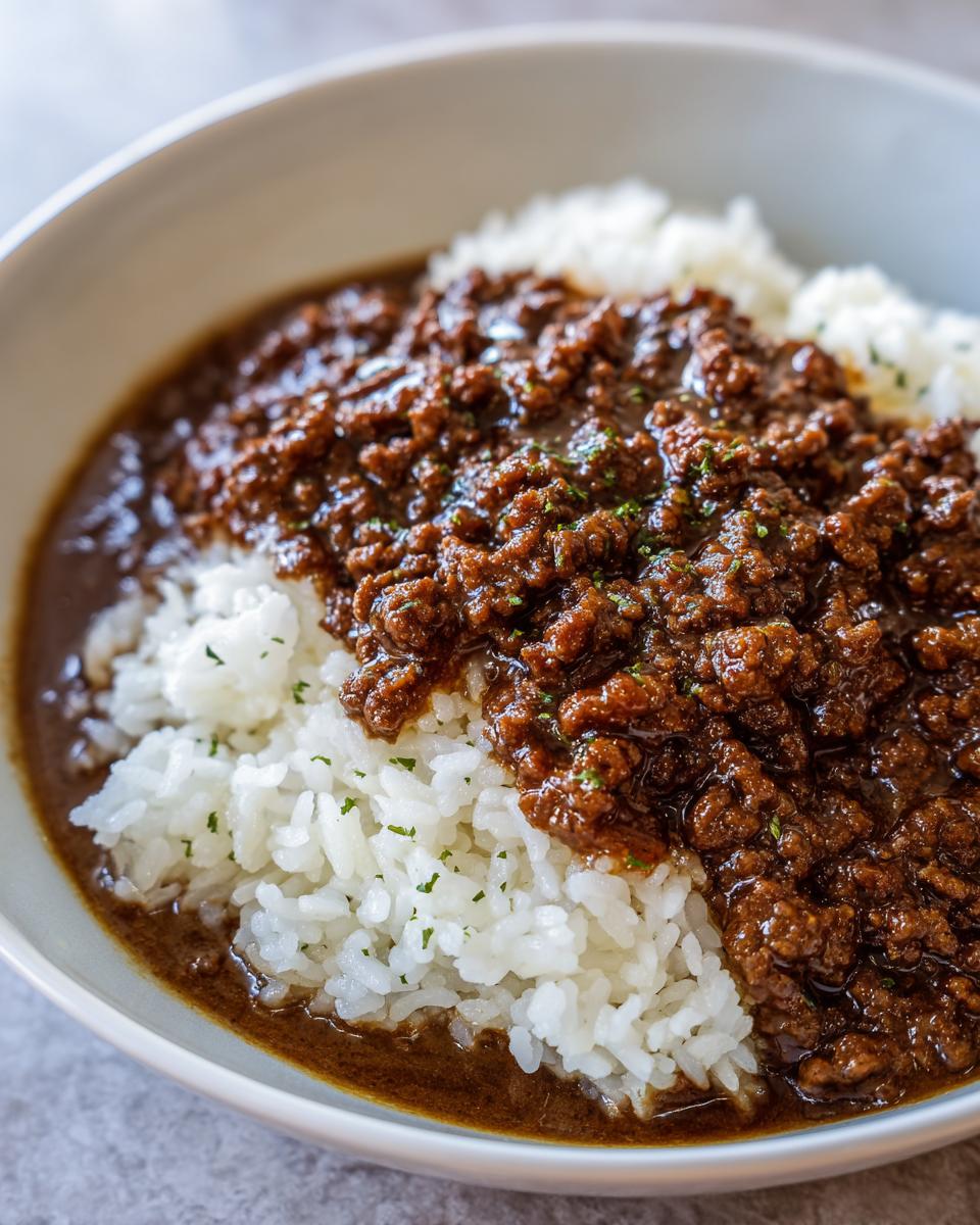 Savor the 1-Bowl Delight: Ground Beef & Brown Gravy 4 Ground Beef & Brown Gravy Rice Bowl - detail 1