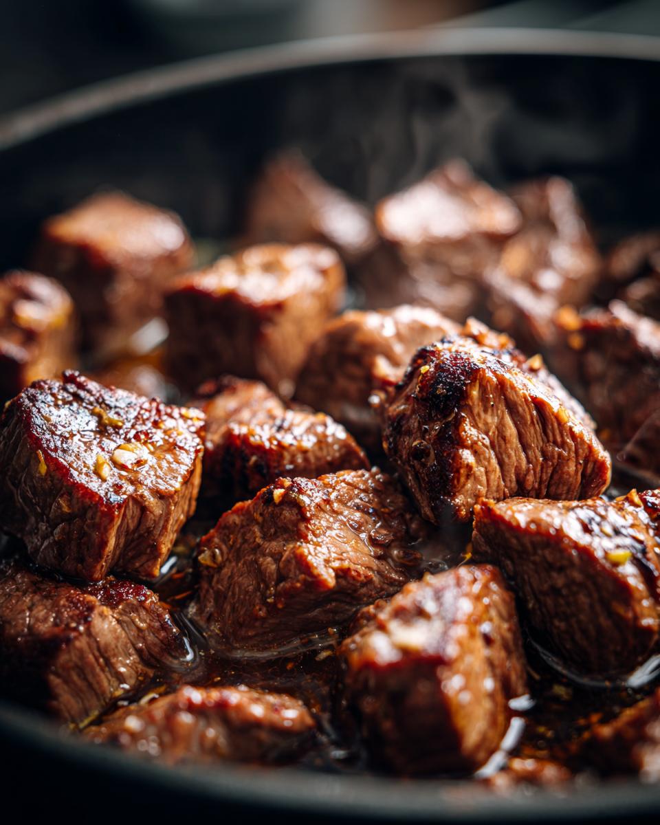 Melt-in-Your-Mouth: 1 High Protein Bites! 4 High Protein Slow Cooker Garlic Butter Beef Bites - Easy Dinner Recipe! - detail 1