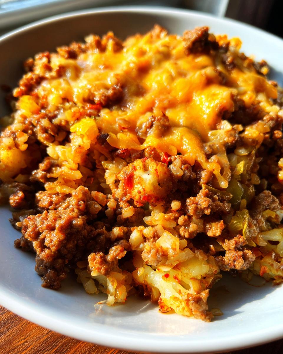 Keto Beef & Cauliflower: 1 Easy Dinner to LOVE! 4 Keto Beef & Cauliflower Rice One-Pan Dinner - detail 1