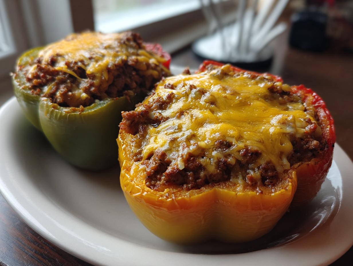 5 Reasons to LOVE Keto Stuffed Bell Peppers! 5 Keto Stuffed Bell Peppers with Ground Beef - detail 2