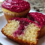 Lemon Poppy Seed Cupcakes with Blackberry Frosting