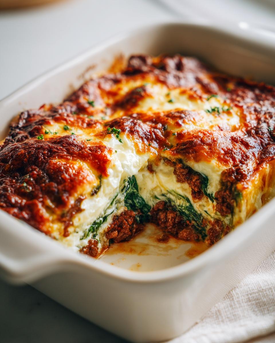 Low-Carb Beef & Spinach Creamy Bake - detail 1