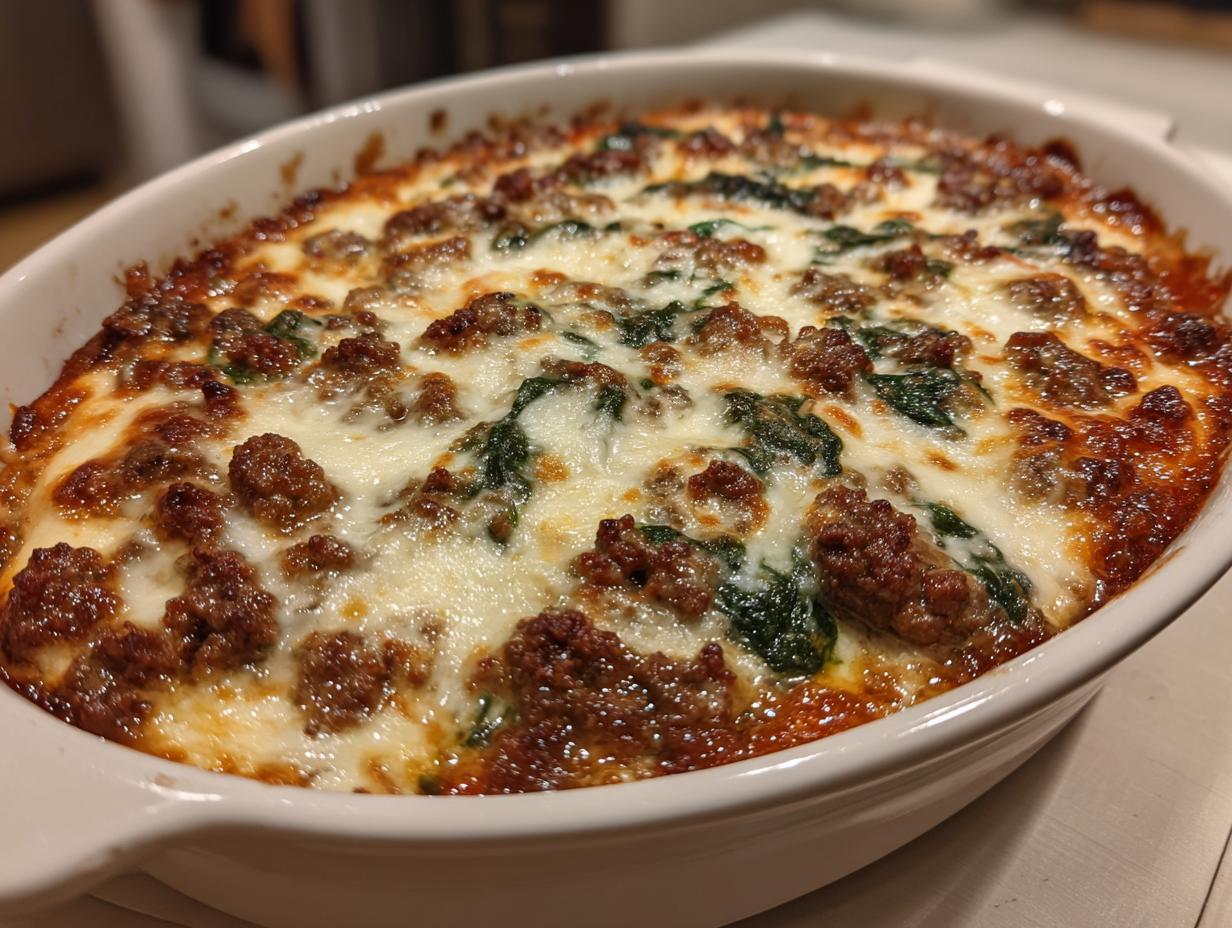 Low-Carb Beef & Spinach Creamy Bake - detail 2
