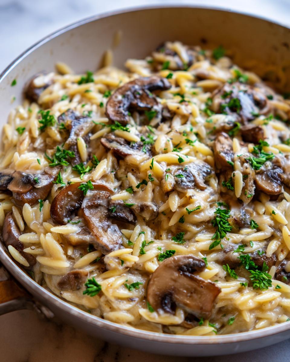 One-Pot Creamy Mushroom Orzo Ready in 30 Minutes! 4 One-Pot Creamy Mushroom Orzo (Meatless) - detail 1
