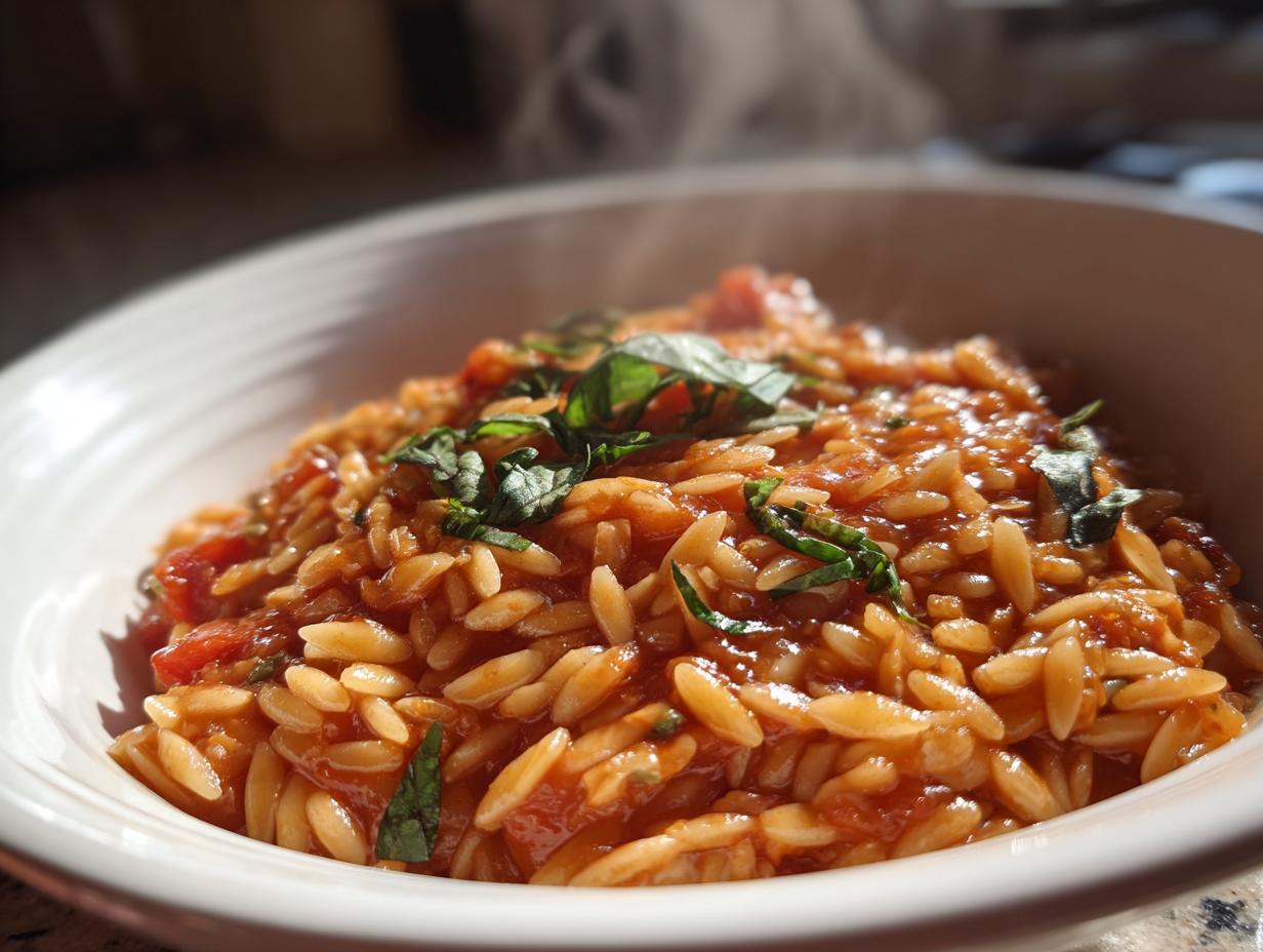 Easy 1-Pot Tomato Basil Orzo (Stovetop): 100% Yummy! 5 One-Pot Tomato Basil Orzo (Stovetop) - detail 2