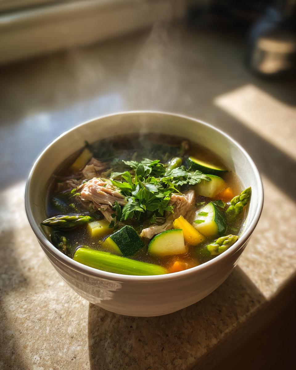 Simple Lemony Chicken Soup with Spring Veggies - detail 1