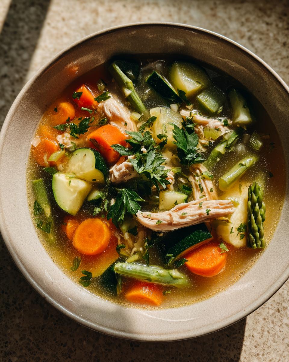 Simple Lemony Chicken Soup with Spring Veggies - detail 2