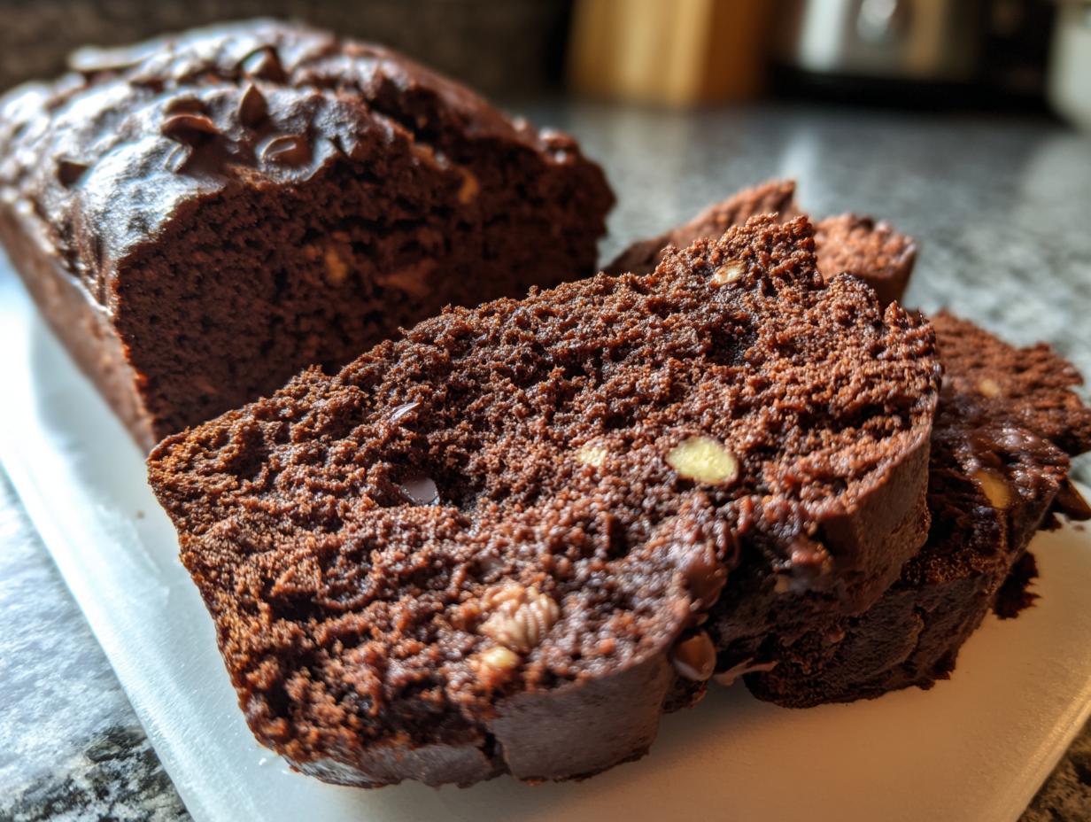 Sourdough Discard Chocolate Loaf Cake - detail 2