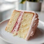 Best Almond Cake Recipe From Scratch with Raspberry Buttercream | Julie Marie Eats