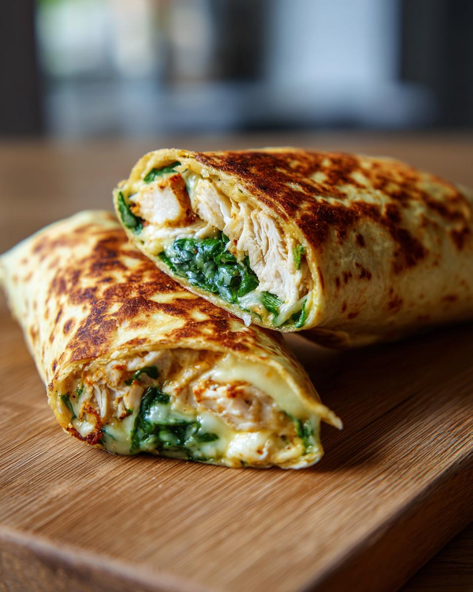 10-Minute Recipe: Amazing Cheesy Garlic Chicken Wraps! 4 Cheesy Garlic Chicken Wraps | Quick Low Carb Delight - detail 1