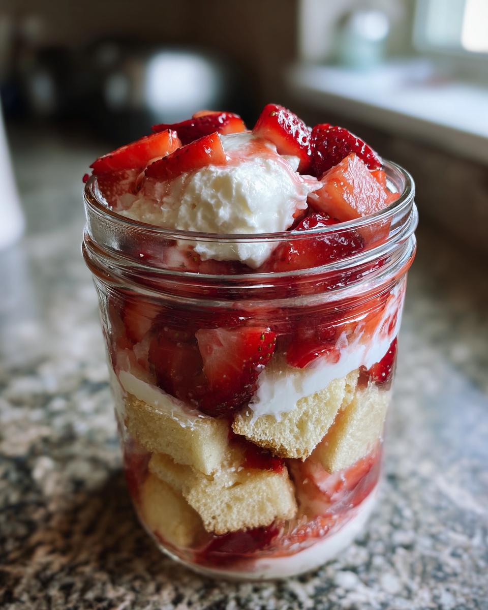 Easy Strawberry Shortcake Trifles: 1 Perfect Dessert 4 Easy Strawberry Shortcake Trifles | Stephanies Sweet Treats |Stephanie R | Recipe | Mason jar desser - detail 1
