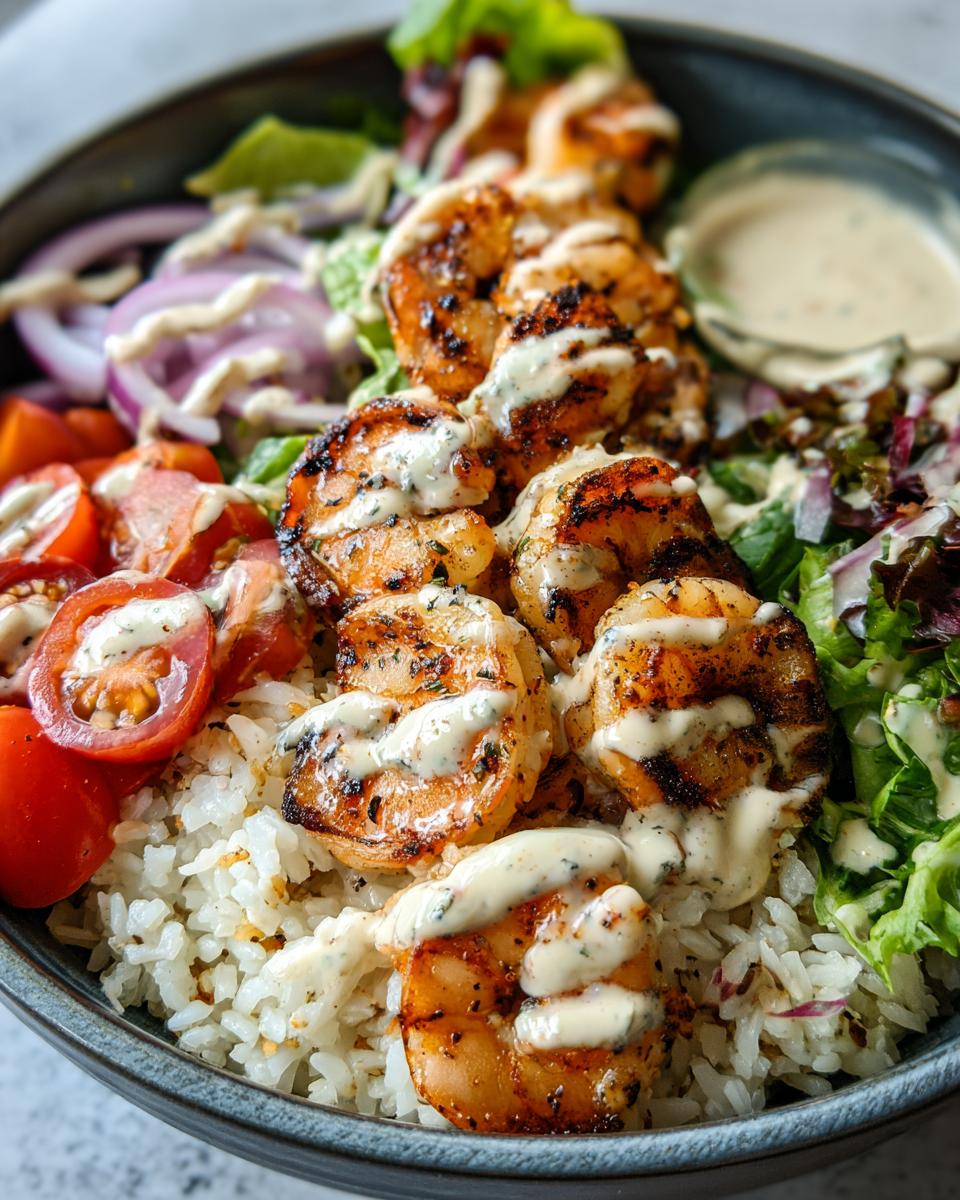 Delicious Grilled Shrimp Bowl Recipe in 30 Mins 4 Grilled Shrimp Bowl Recipe with Creamy Garlic Sauce and Seafood Dishes - detail 1