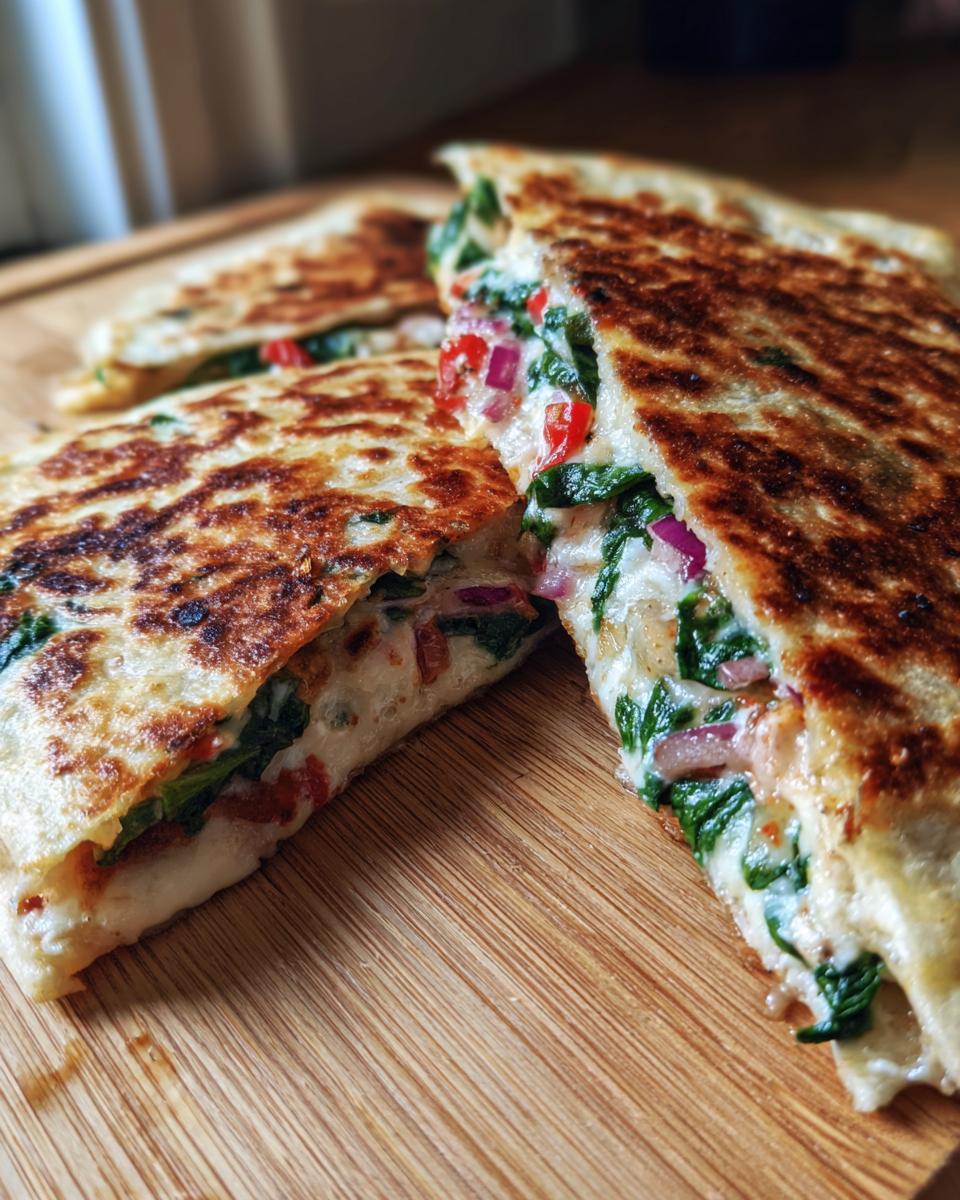 Mediterranean Quesadillas with Spinach, Feta, Mozzarella, and Red Onion: Flavorful Lunch Ideas - detail 1