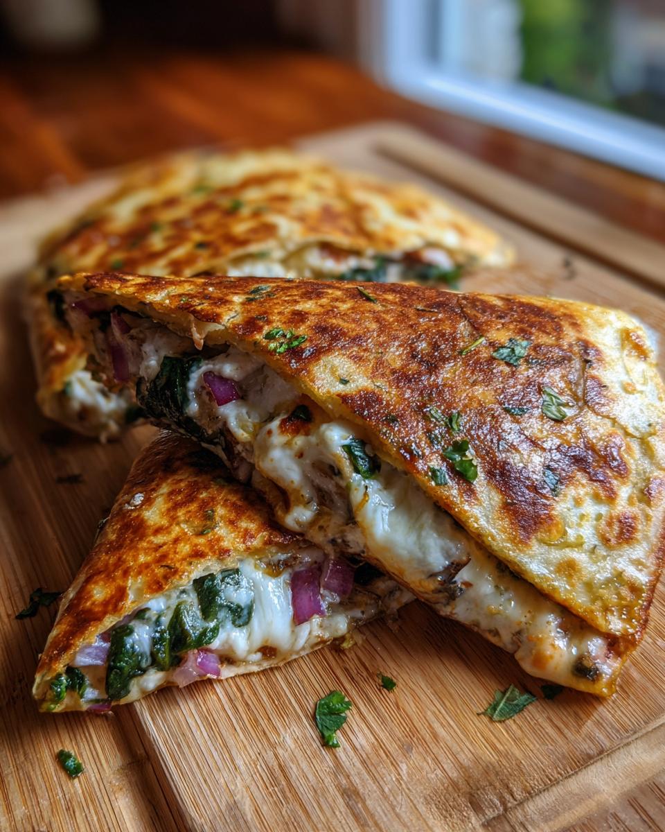 Mediterranean Quesadillas with Spinach, Feta, Mozzarella, and Red Onion: Flavorful Lunch Ideas - detail 2